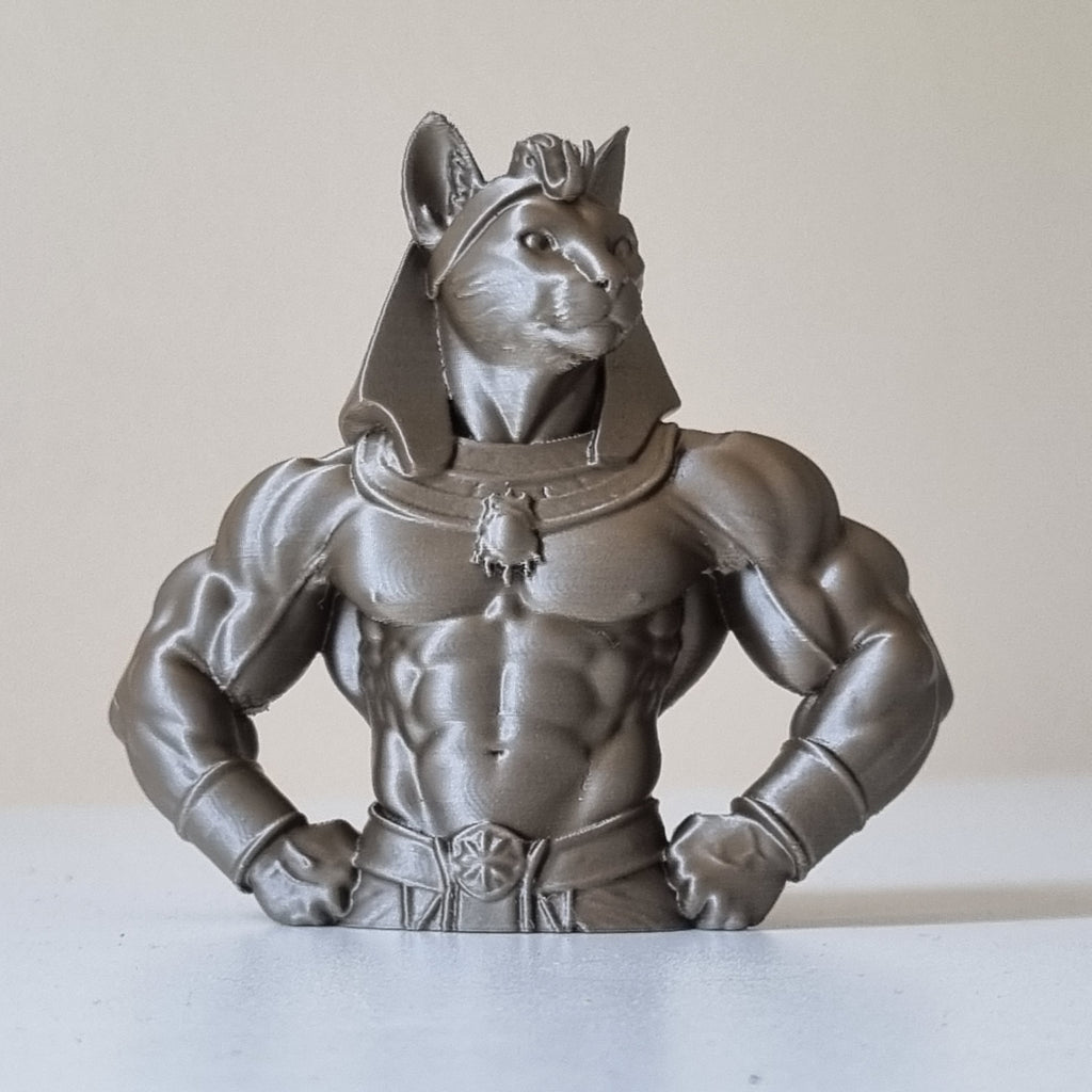 Gatto Faraone Muscoloso kitsch iridio metal