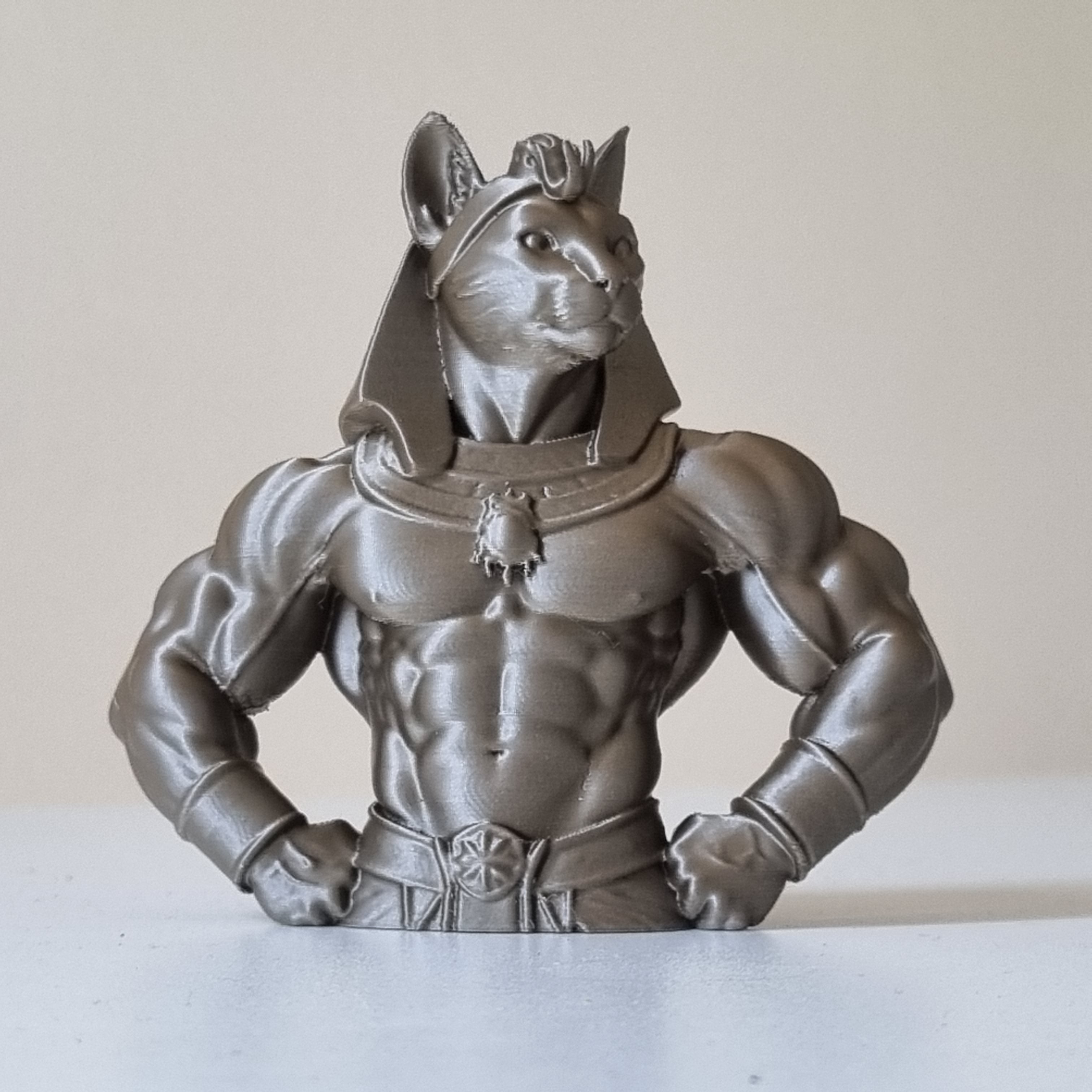 Gatto Faraone Muscoloso kitsch iridio metal